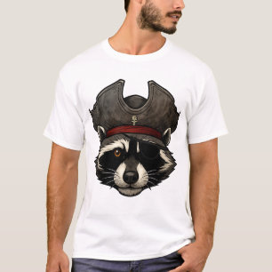 Pirate Raccoon Face with Eyepatch T-Shirt