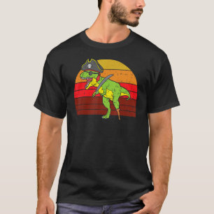 Pirate Rex Dinosaur Dino Retro Halloween 2022 Boys T-Shirt