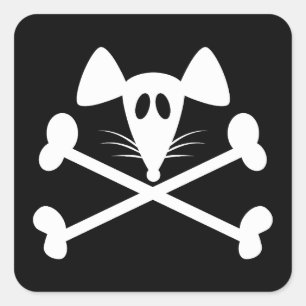 Pirate Rodent Quadratischer Aufkleber