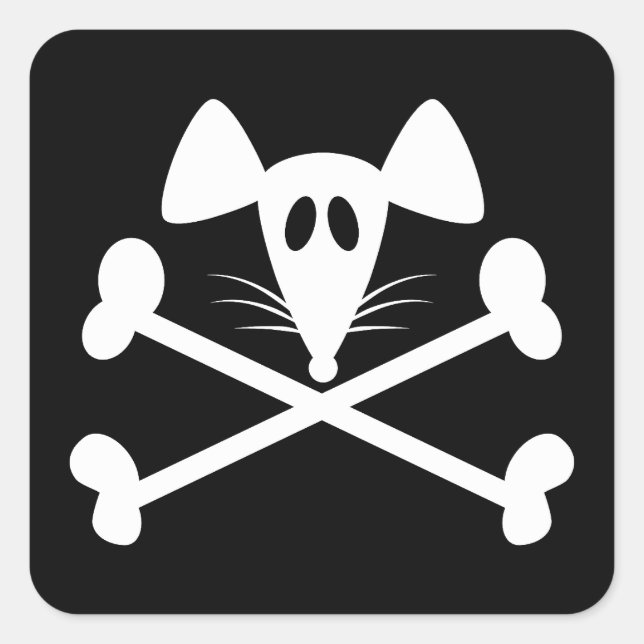 Pirate Rodent Quadratischer Aufkleber (Vorderseite)