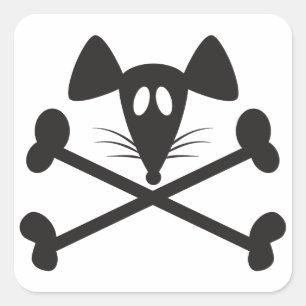 Pirate Rodent Quadratischer Aufkleber
