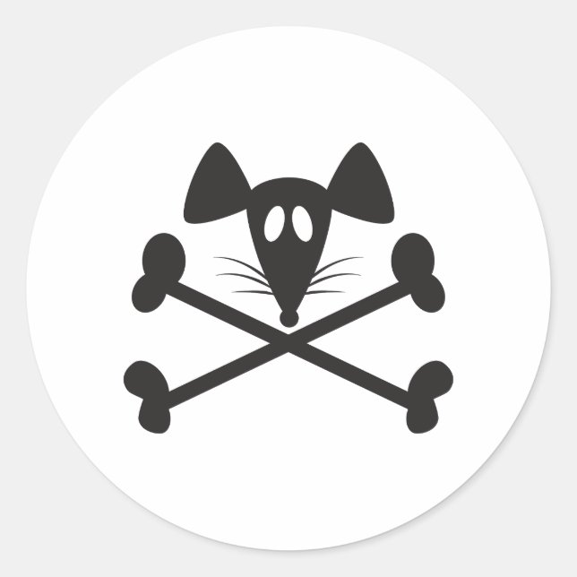 Pirate Rodent Runder Aufkleber (Vorderseite)