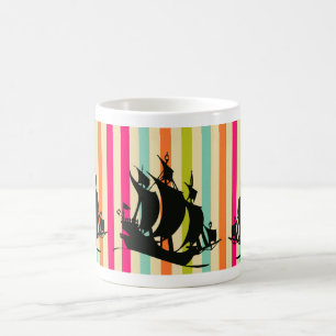 Pirate Sailboat auf Ocean Waves Kaffeetasse