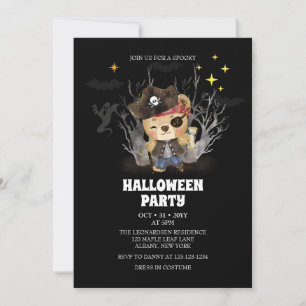 Pirate Sailor Spooky Bear Halloween-Party Einladung