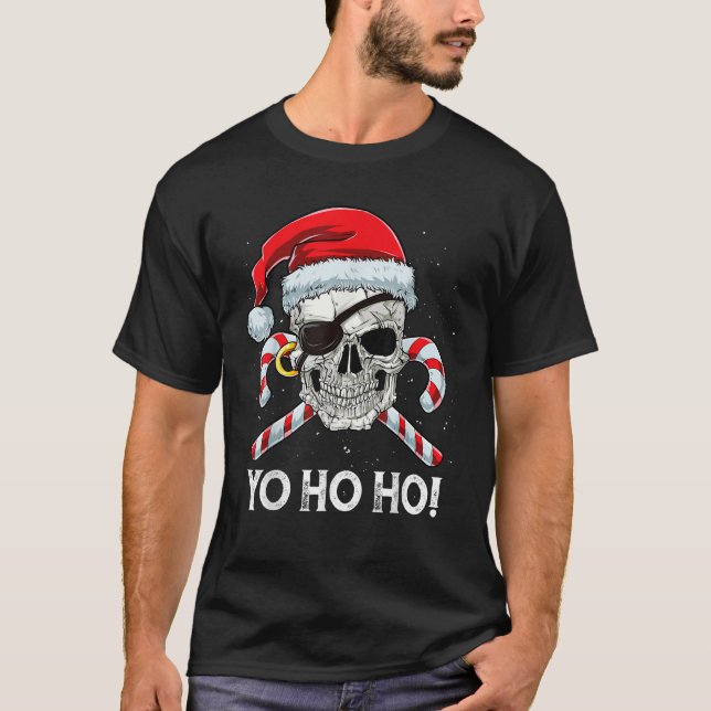 Pirate Santa Christmas Boys Men Yo ho ho Xmas Gif T-Shirt (Vorderseite)