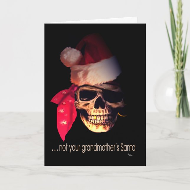 Pirate Santa Christmas Card Feiertagskarte (Vorderseite)