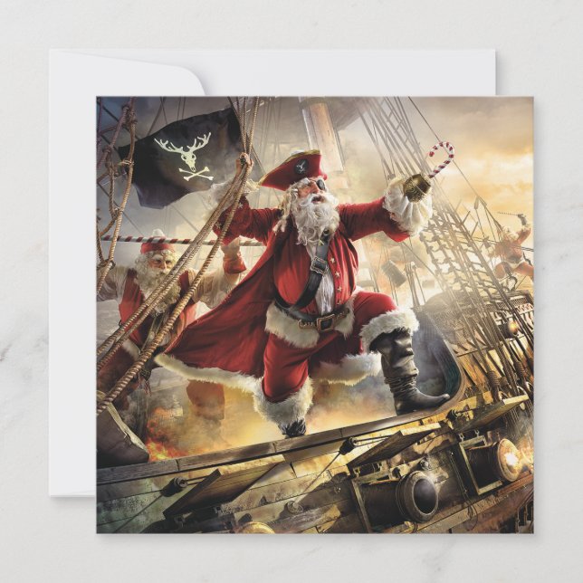 Pirate Santa Feiertagskarte (Vorderseite)