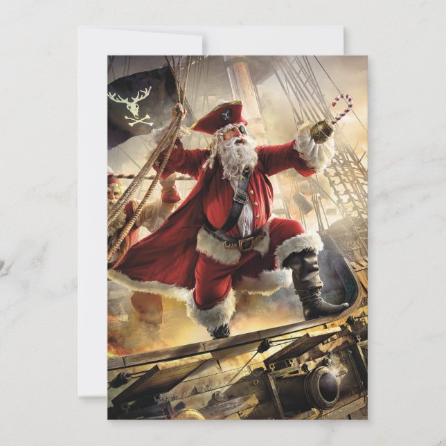 Pirate Santa Feiertagskarte (Vorderseite)