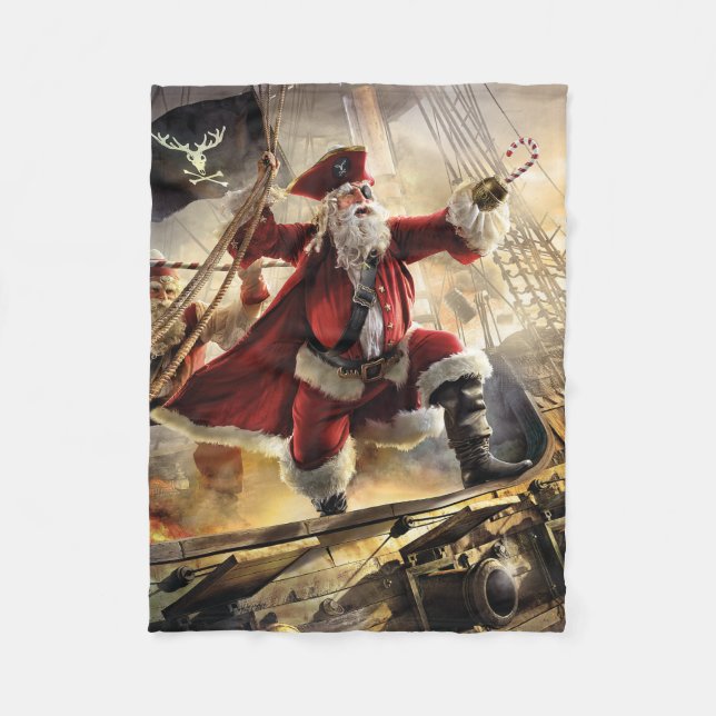 Pirate Santa Fleecedecke (Vorderseite)