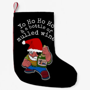 Pirate Santa Funny Mulled Wein Weihnachten Kleiner Weihnachtsstrumpf