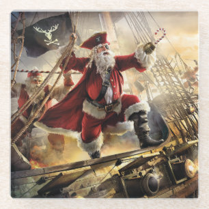 Pirate Santa Glasuntersetzer