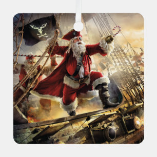Pirate Santa Ornament Aus Metall
