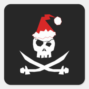 Pirate Santa Quadratischer Aufkleber