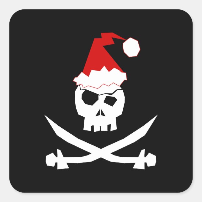 Pirate Santa Quadratischer Aufkleber (Vorderseite)