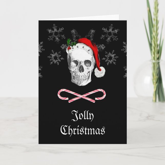 Pirate Santa Skull Jolly Weihnachtskarte Feiertagskarte (Vorderseite)