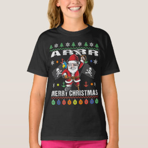 Pirate Santa Tacky Xmas Sweater Ar Frohe Weihnacht T-Shirt