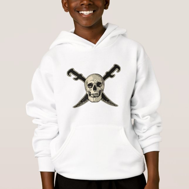 Pirate (Schädel) - Kinderpullover-Hoodie Hoodie (Vorderseite)