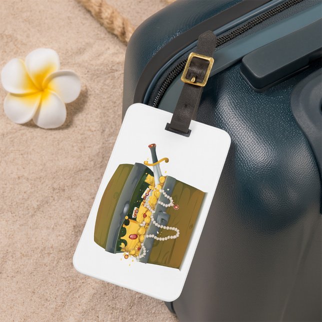 Pirate Schatztruhe mit Juwelen und Schwert Gepäckanhänger (Von Creator hochgeladen)