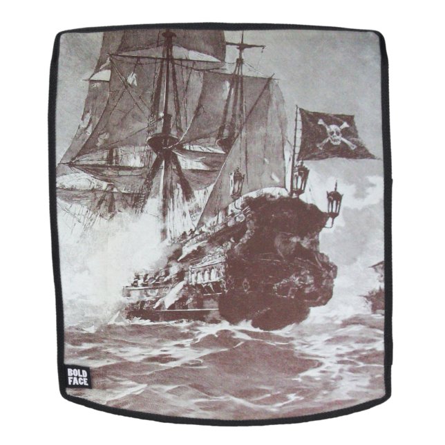 PIRATE SCHIFFBATTLE Schwarz-weiß Rucksack (Abnehmbare Front)