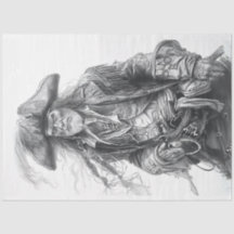 Pirate Schwarz-weiß Decoupage