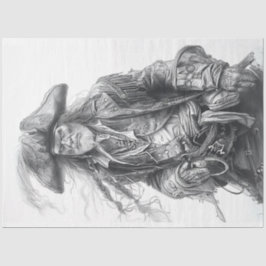 Pirate Schwarz-weiß Decoupage Seidenpapier