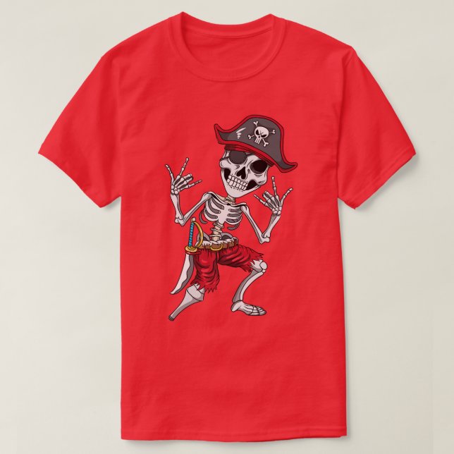Pirate Sea Rock Rocker Heavy Metal Skeleton S T-Shirt (Design vorne)