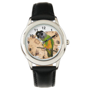 Pirate Senegal Parrot Schatzkarte Armbanduhr