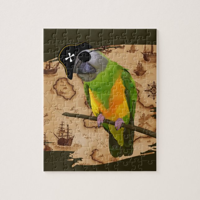 Pirate Senegal Parrot Schatzkarte Puzzle (Vertikal)