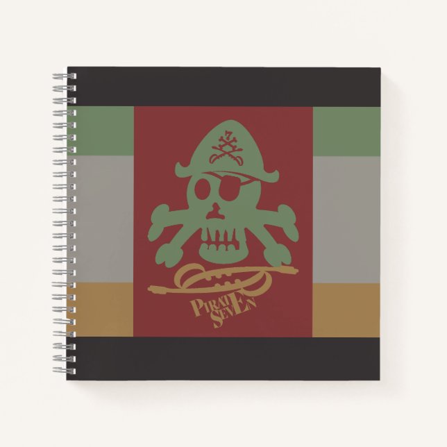 PIRATE SEVEN SKULL BY MASANSER PIXELAT NOTIZBUCH (Vorderseite)