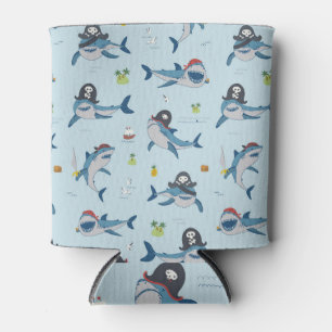 Pirate Shark Doodle Illustration Dosenkühler