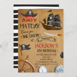 Pirate Ship Birthday Invite Einladung