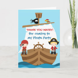Pirate Ship Birthday Thank You Card Dankeskarte