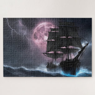Pirate Ship Blitze Erdbeermond Puzzle