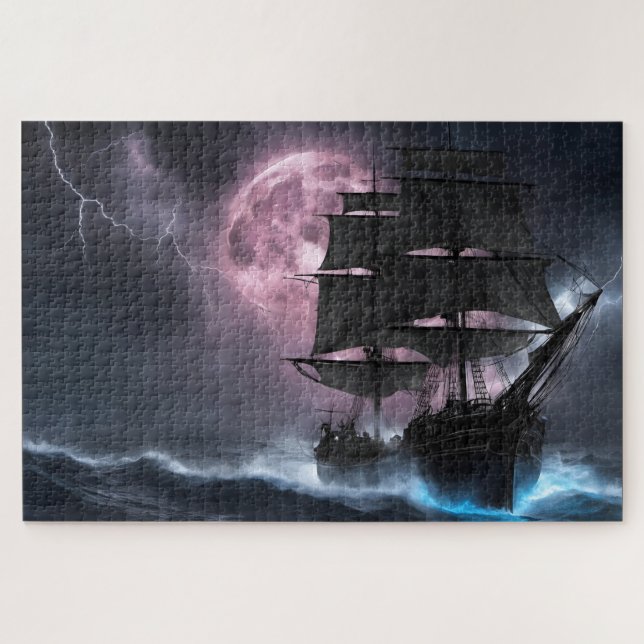 Pirate Ship Blitze Erdbeermond Puzzle (Horizontal)