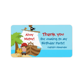 Pirate Ship Boy Birthday Favor Etikett Adressaufkleber