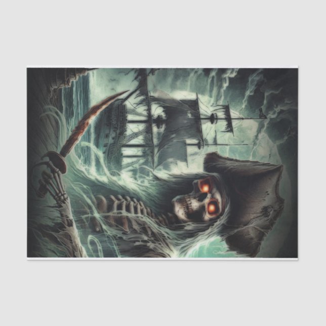 Pirate Ship Ghost Halloween Kostüm Party Seidenpapier (Vorderseite)