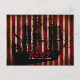 Pirate Ship Grunge Geburtstagsparty UAWG Postcard Einladungspostkarte