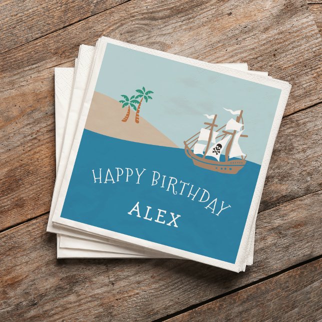 Pirate Ship Kindergeburtstag Party Serviette (Von Creator hochgeladen)