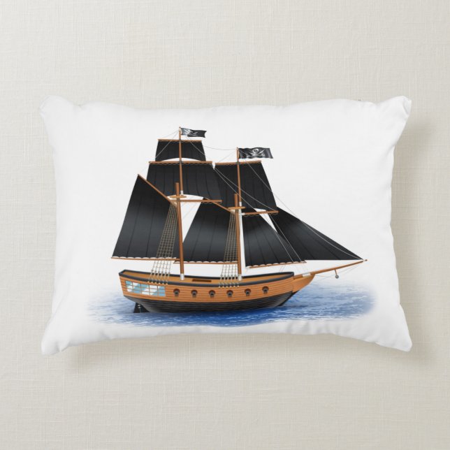 pirate ship sailing the sea accent pillow dekokissen (Vorderseite)