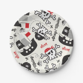 Pirate Ship Skulls Boy Birthday Party Custom Name Pappteller