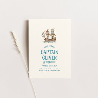 Pirate Ship Treasure Birthday Invite Einladung