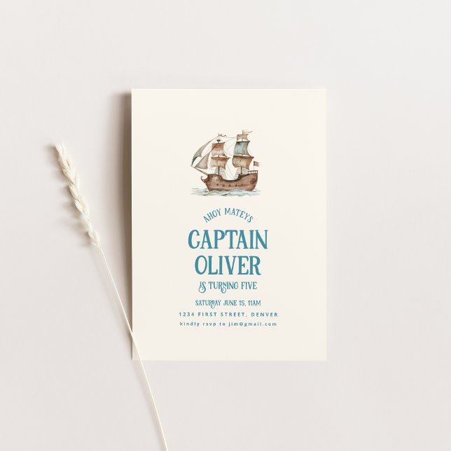 Pirate Ship Treasure Birthday Invite Einladung (Von Creator hochgeladen)