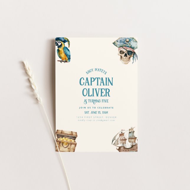 Pirate Ship Treasure Birthday Invite Einladung (Von Creator hochgeladen)
