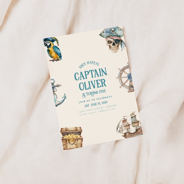 Pirate Ship Treasure Birthday Invite Einladung (Von Creator hochgeladen)