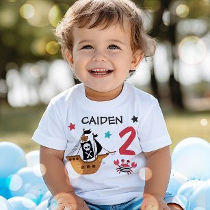 Pirate Ship Treasure Geburtstagspartei Baby T-shirt