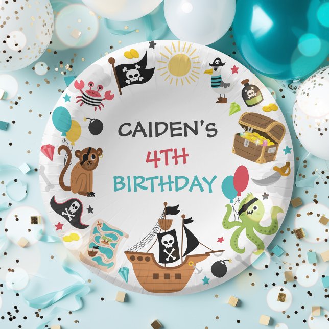 Pirate Ship Treasure Geburtstagspartei Pappteller (Von Creator hochgeladen)