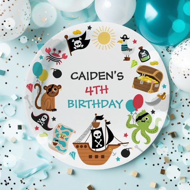 Pirate Ship Treasure Geburtstagspartei Pappteller (Von Creator hochgeladen)