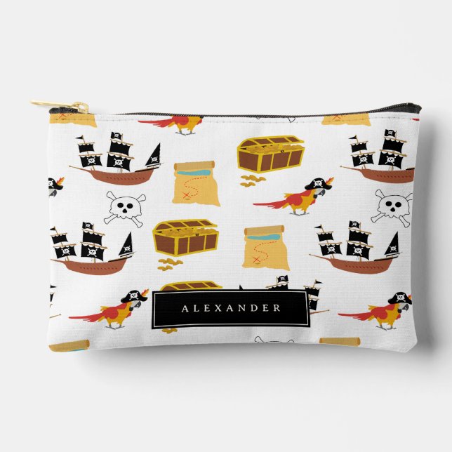 Pirate Ship Treasure Thest Muster Zubehörtasche (Vorderseite)