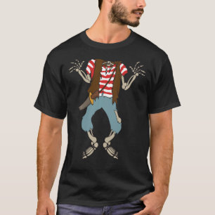 Pirate Skeleton Halloween Costume Raider T-Shirt