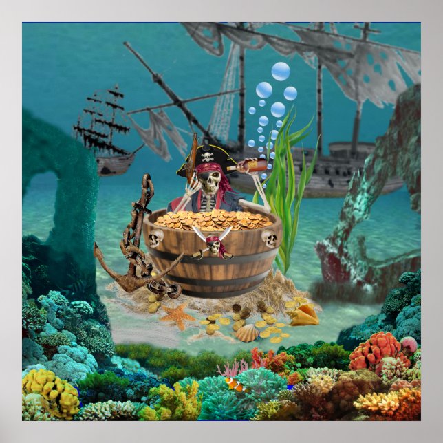 PIRATE SKELETON IN EINEM BARREL POSTER (Vorne)